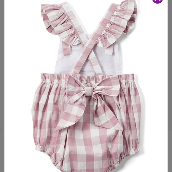 🆕 NWT Size 12-18 mon. Rose Checked Bow Back Bubble - Picture 2 of 2